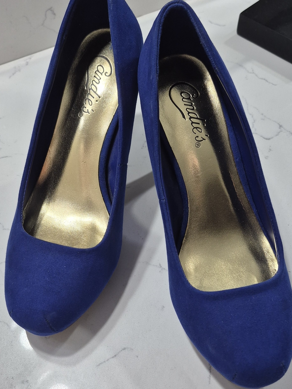 Candie's Royal Blue Suede Round-Toe Pumps